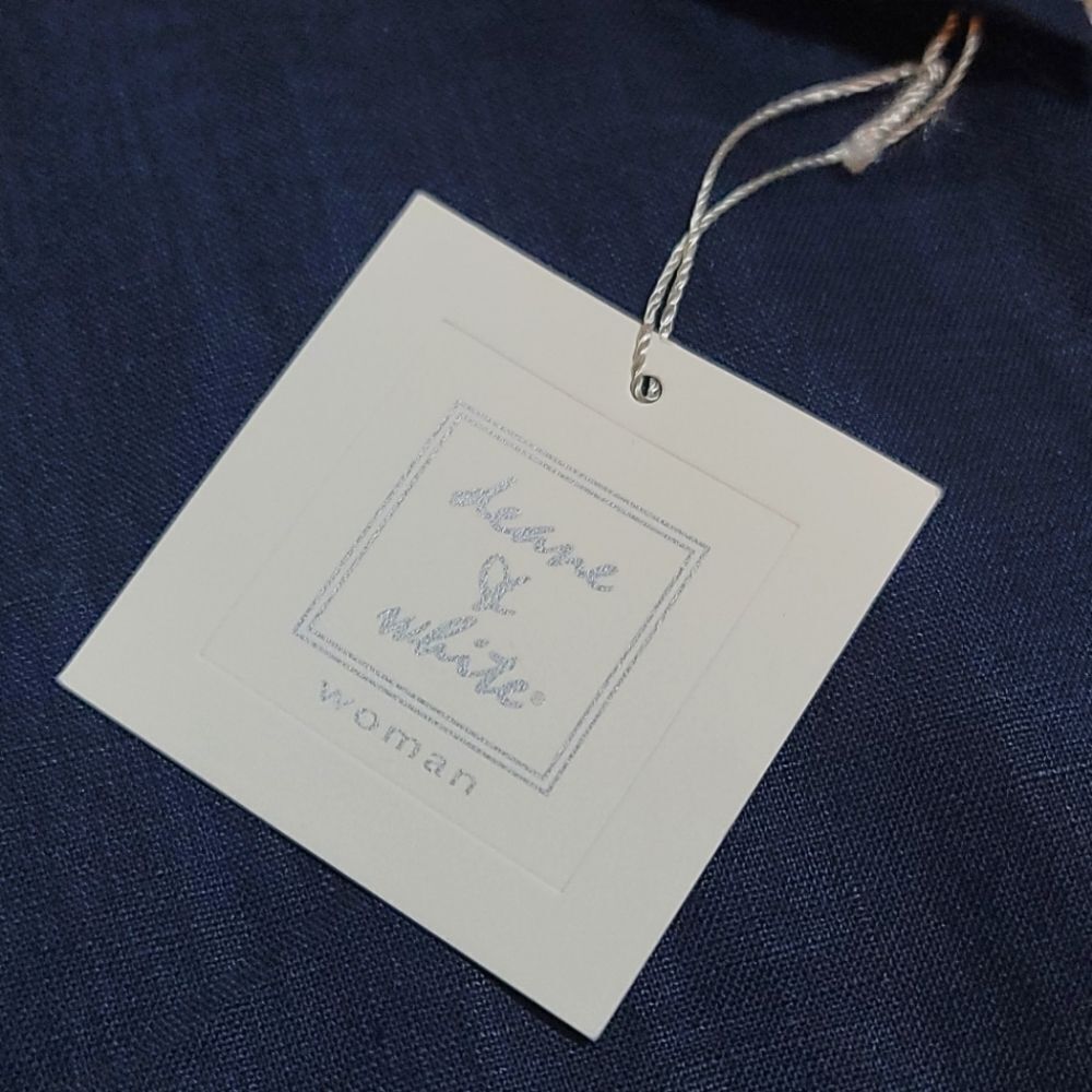 Deane & White 100% linen Navy Blue and White Nautical Women's Tunic Top Blouse - Picture 5 of 9